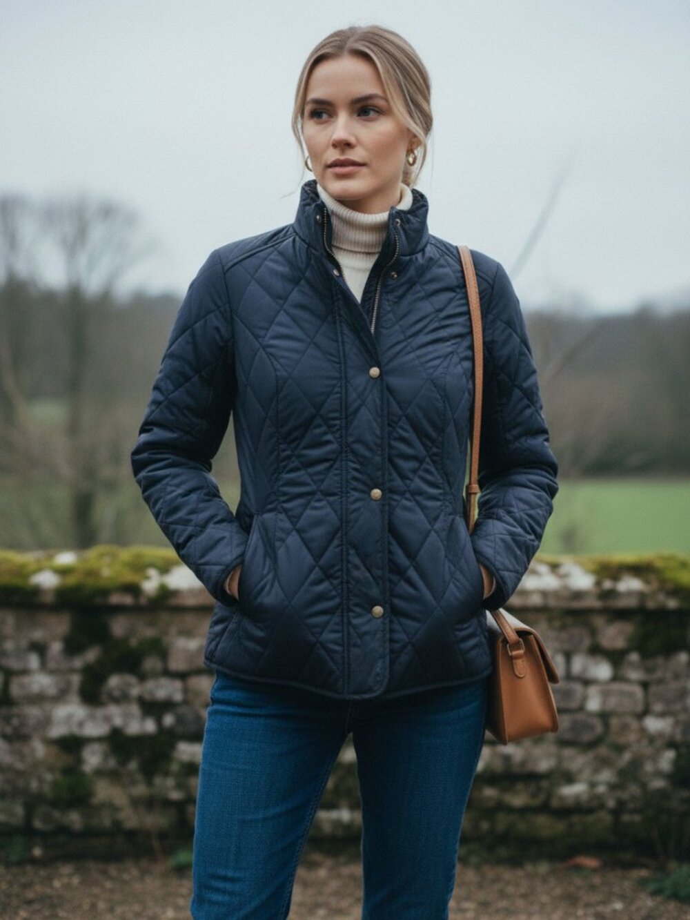 Barbour Cavalry Polarquilt Jacket Navy Size 14 NWT Quilted Fleece Equestrian